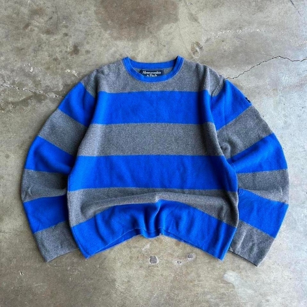 Vintage Y2K Abercrombie & fitch striped thick long sleeve sweater size L